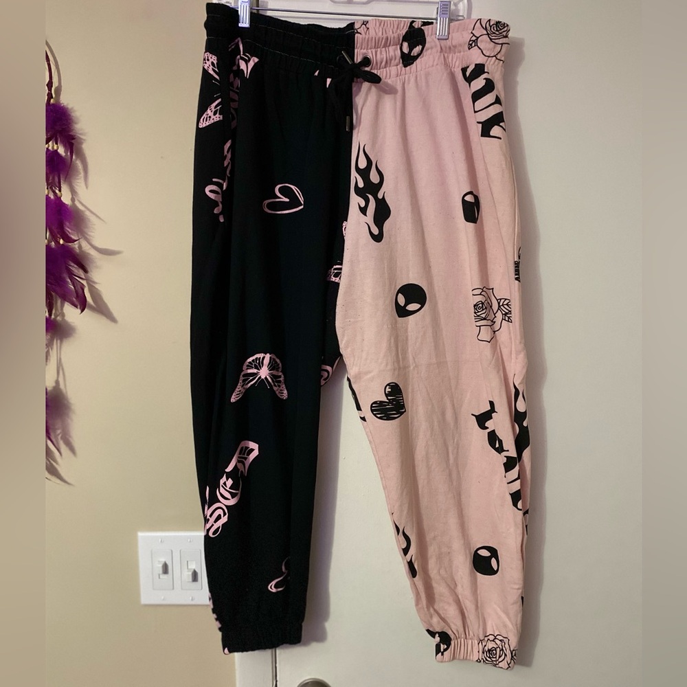 Black and Pink Joggers Pants
